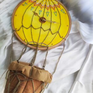 embroidered hoop art parachute wall clock