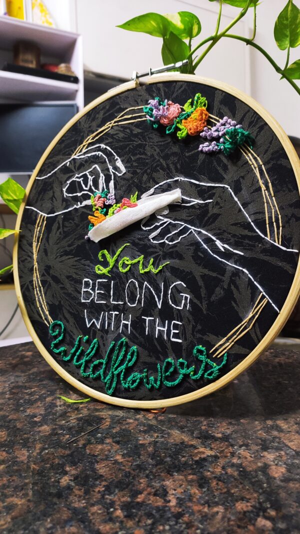 embroidered hoop art for room decor