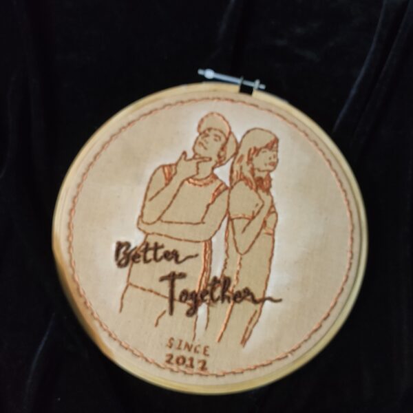 embroidery Hoop art for couples