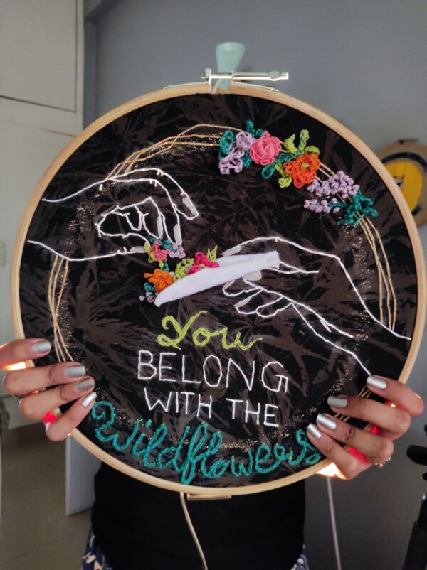 embroidered hoop art for room decor