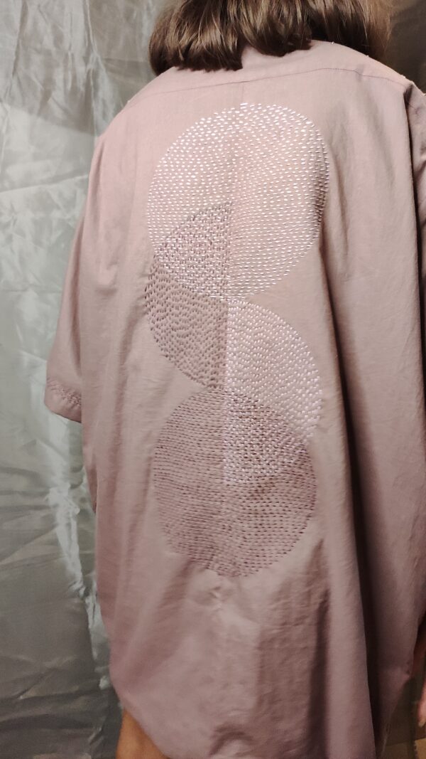 all over ombre make it adt embroidered shirt with chinese collar