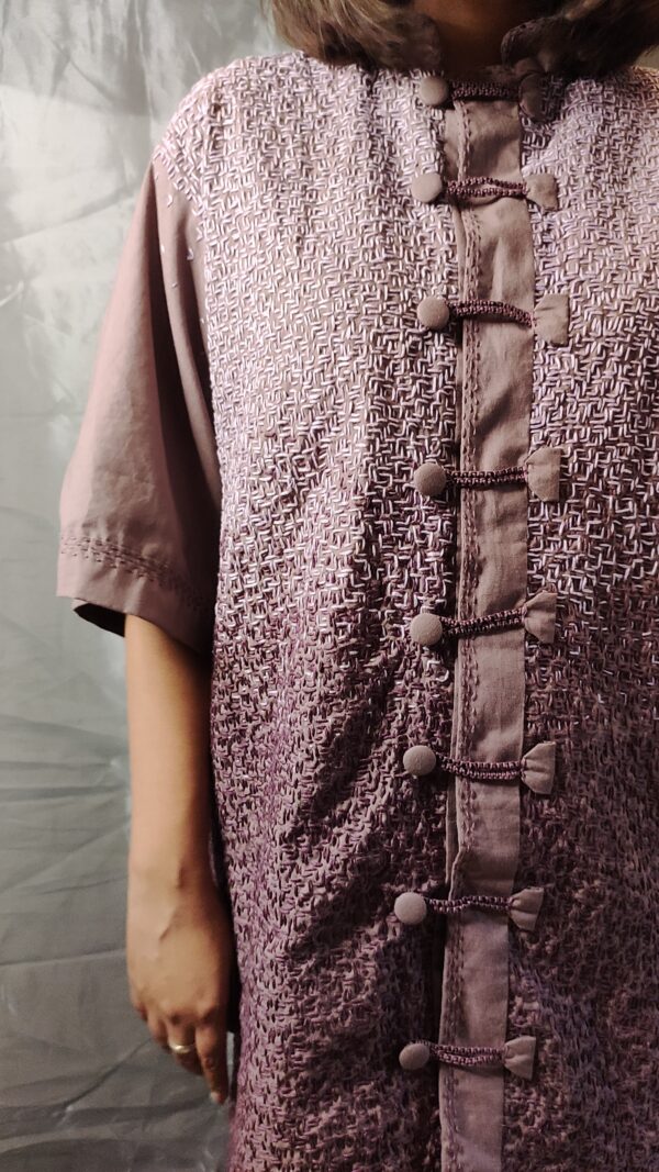 all over ombre make it adt embroidered shirt with chinese collar