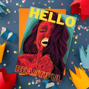 hey beautiful greeting card for sale