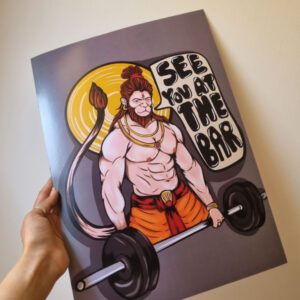 Hanuman at gym Poster