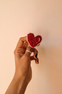 bubble heart brooch