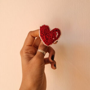 bubble heart brooch
