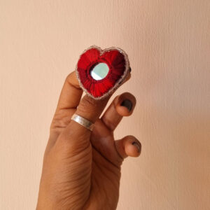 my heart mirror brooch