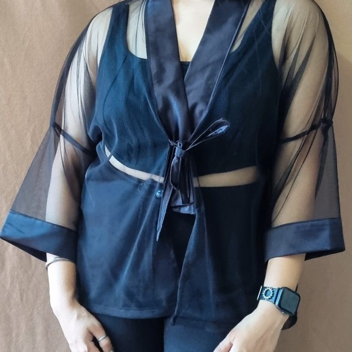 Obsidian Sheer Chic Kimono