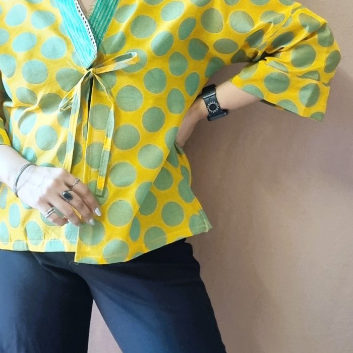 Golden Ochre Dot Kimono