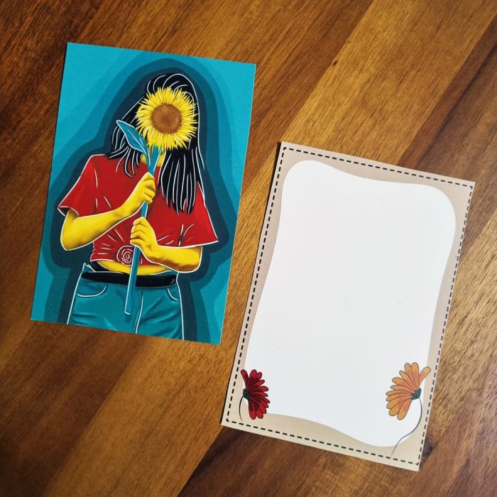 Sunflower Girl Notecard