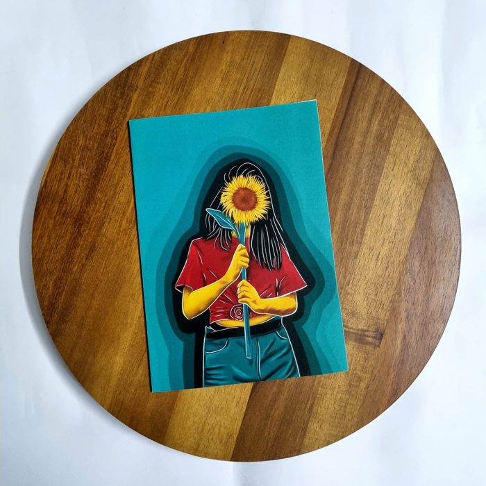 Sunflower girl Greeting Card