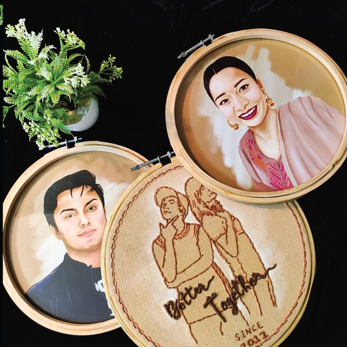 Couples hoop art Hamper (set of 3)