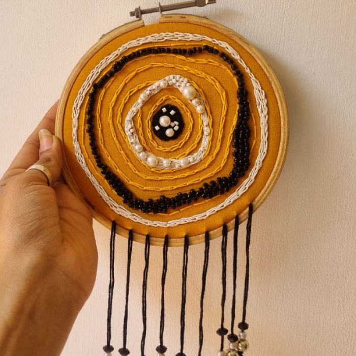 Yellow evil eye Hoop Art  – Make it ADT